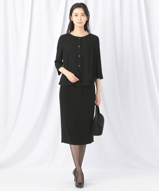 自由区 FORMAL 【楽々な着心地】NOIE15平二重 スカート ブラック系