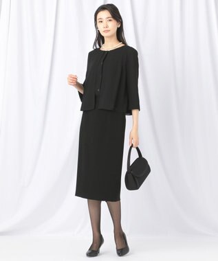 自由区 FORMAL 【楽々な着心地】NOIE15平二重 スカート ブラック系