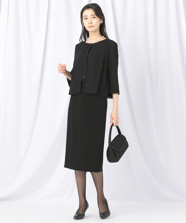 自由区 FORMAL 【楽々な着心地】NOIE15平二重 スカート ブラック系