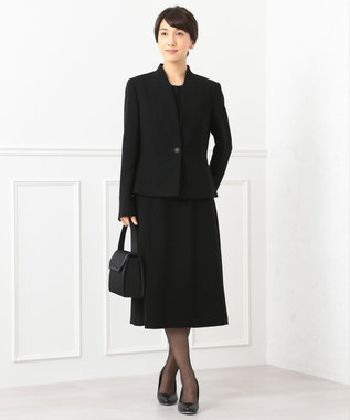 自由区 FORMAL 【楽々な着心地】NOIE15平二重 フレアスカート ブラック系