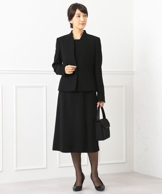 自由区 FORMAL 【楽々な着心地】NOIE15平二重 フレアスカート ブラック系