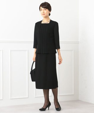 自由区 FORMAL 【楽々な着心地】NOIE15平二重 フレアスカート ブラック系