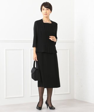 自由区 FORMAL 【楽々な着心地】NOIE15平二重 フレアスカート ブラック系