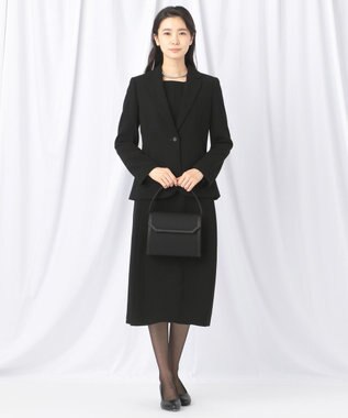 自由区 FORMAL 【楽々な着心地】NOIE15平二重 フレアスカート ブラック系