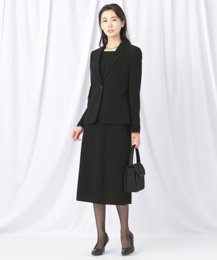 自由区 FORMAL 【楽々な着心地】NOIE15平二重 フレアスカート ブラック系