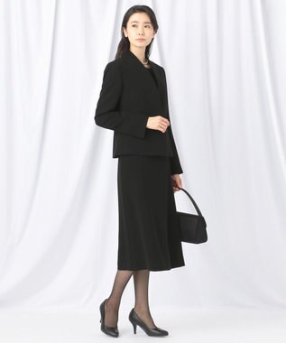 自由区 FORMAL 【楽々な着心地】NOIE15平二重 フレアスカート ブラック系