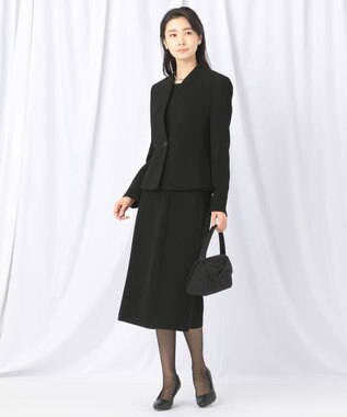 自由区 FORMAL 【楽々な着心地】NOIE15平二重 フレアスカート ブラック系