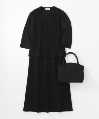 自由区 FORMAL 【楽々な着心地】NOIE15平二重 フレアスカート ブラック系