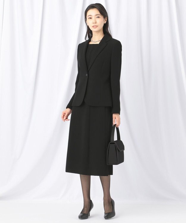 自由区 FORMAL 【楽々な着心地】NOIE15平二重 フレアスカート ブラック系