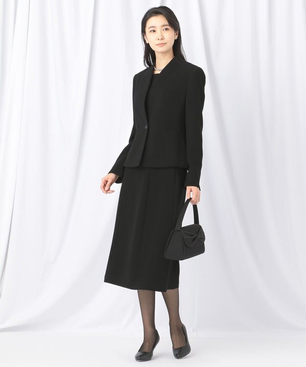 自由区 FORMAL 【楽々な着心地】NOIE15平二重 フレアスカート ブラック系