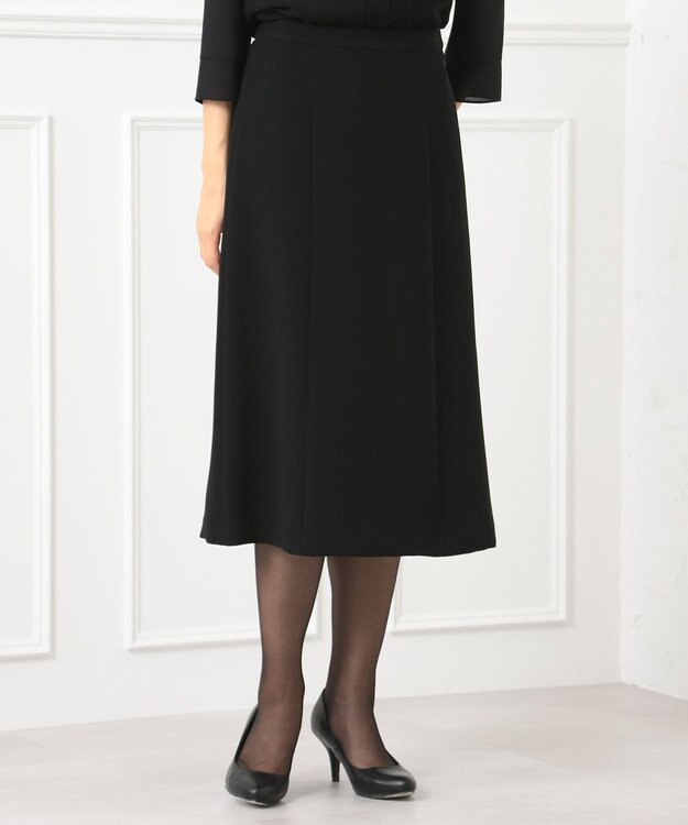 自由区 FORMAL 【楽々な着心地】NOIE15平二重 フレアスカート ブラック系