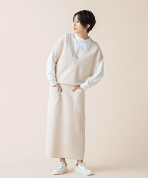 【洗える】ダブルフェイスニットスカート