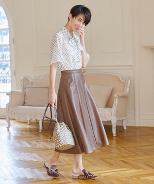 TOCCA 【TOCCA LAVENDER】Eco Leather Skirt スカート ブラウン系