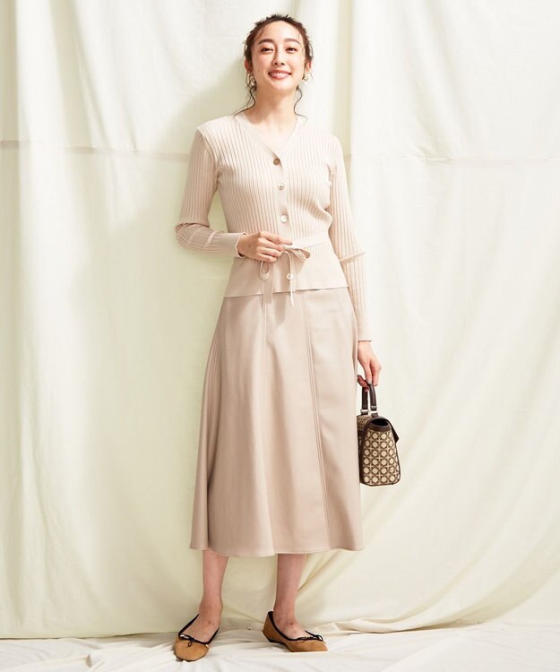 TOCCA 【TOCCA LAVENDER】Eco Leather Skirt スカート ベージュ系