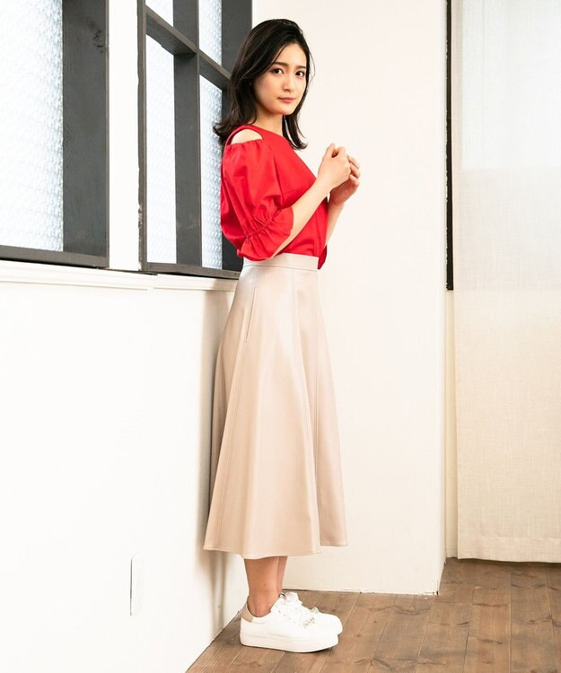 TOCCA 【TOCCA LAVENDER】Eco Leather Skirt スカート ベージュ系