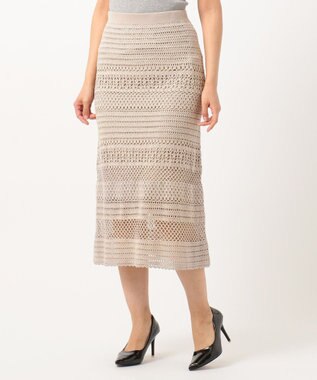 コットンコード クロシェ スカート, ベージュ系, 32