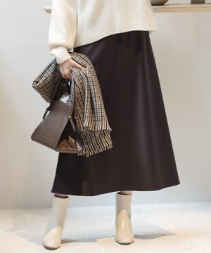 ダブルキュプラサテン フレアスカート