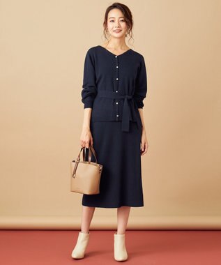 ANY SIS 【ストレートさんにおすすめ】骨格タイプ別タイト スカート ネイビー