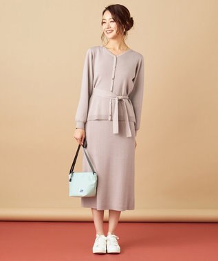 ANY SIS 【ストレートさんにおすすめ】骨格タイプ別タイト スカート ローズグレー