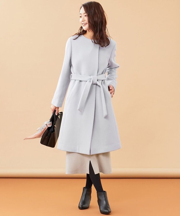 ANY SIS 【ストレートさんにおすすめ】骨格タイプ別タイト スカート ローズグレー