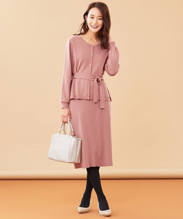 ANY SIS 【ストレートさんにおすすめ】骨格タイプ別タイト スカート ダスティピンク