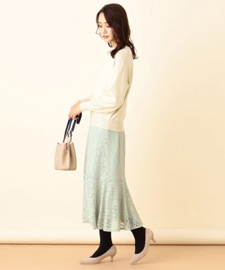 ANY SIS 【洗える】キモウレースフレア スカート ピスタチオ