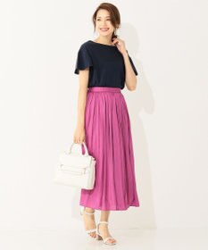洗える】サテンプリーツロング スカート / any SiS | ファッション通販 