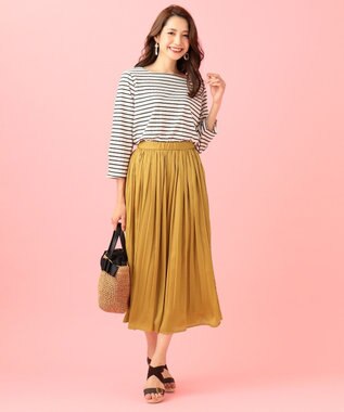 洗える】サテンプリーツロング スカート / any SiS | ファッション通販 