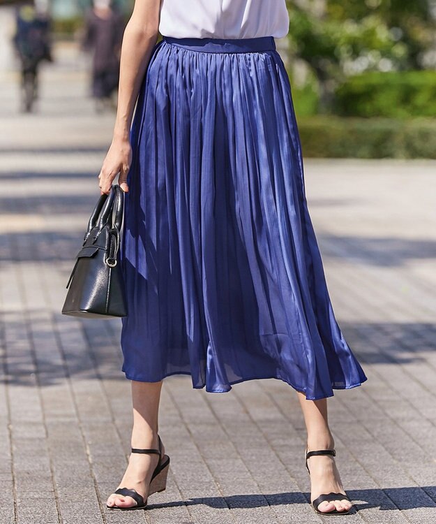 【洗える】サテンプリーツロング スカート / any SiS | ファッション 