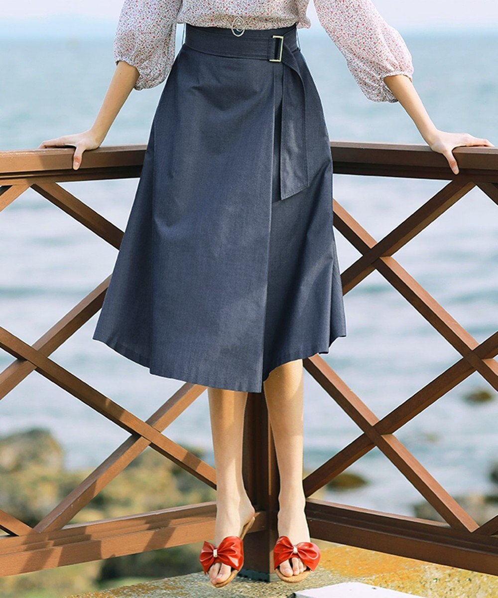 洗える】ベルテッドラップフレア スカート / any SiS S | ファッション