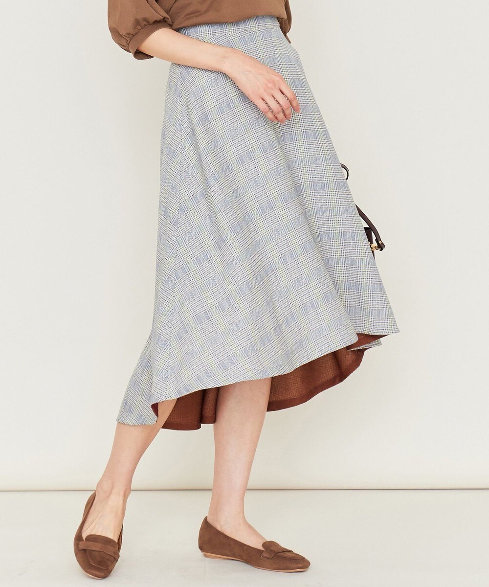 【オンワード】 組曲>スカート 【洗える】リバーチェックプリント スカート オレンジ 2 レディース 【送料無料】