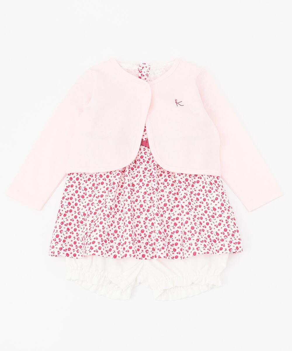 注目の商品 オンワード 組曲 Kids マタニティ ベビー 80 90cm ボレロ スズランプリントワンピース ブルマー 3点セット レッド 80 キッズ かいこみ