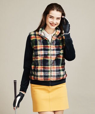 Women ストレッチ 洗える ファーチェックプリントアウター 23区golf ファッション通販 公式通販 オンワード クローゼット