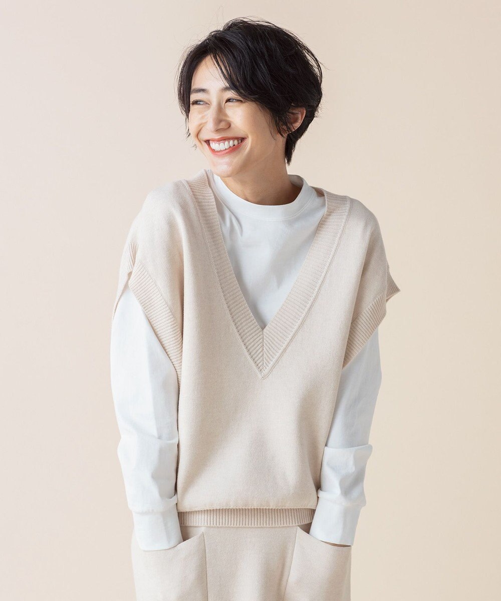 おうちで洗える ダブルフェイスニットベスト Newans ファッション通販 公式通販 オンワード クローゼット