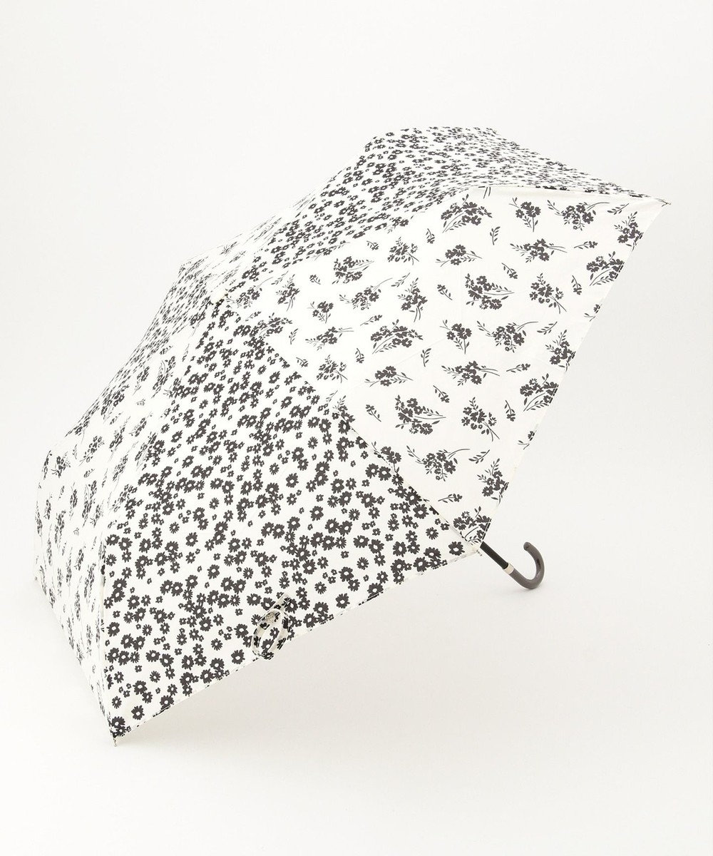 any SiS 【晴雨兼用】フラワープリント 折りたたみ傘 ホワイト系