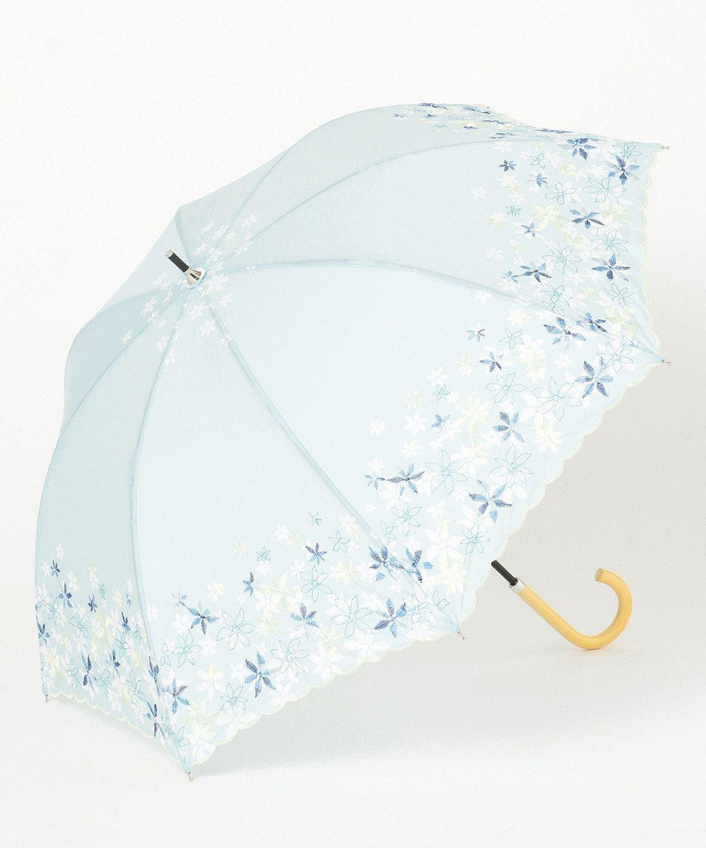 any SiS 【晴雨兼用】フラワープリント 傘 ライトグリーン系