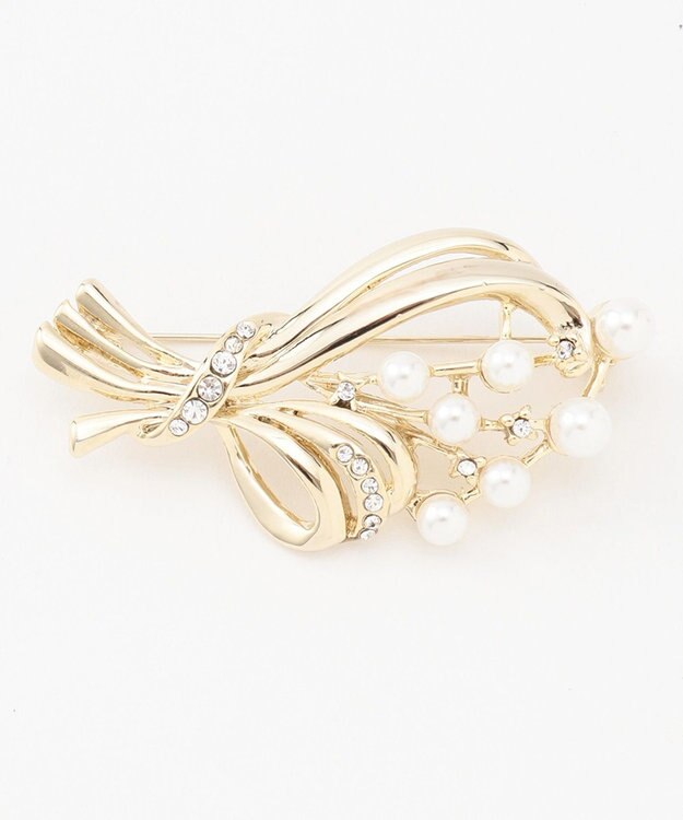 ANY SIS フラワーブーケ ブローチ ゴールド系