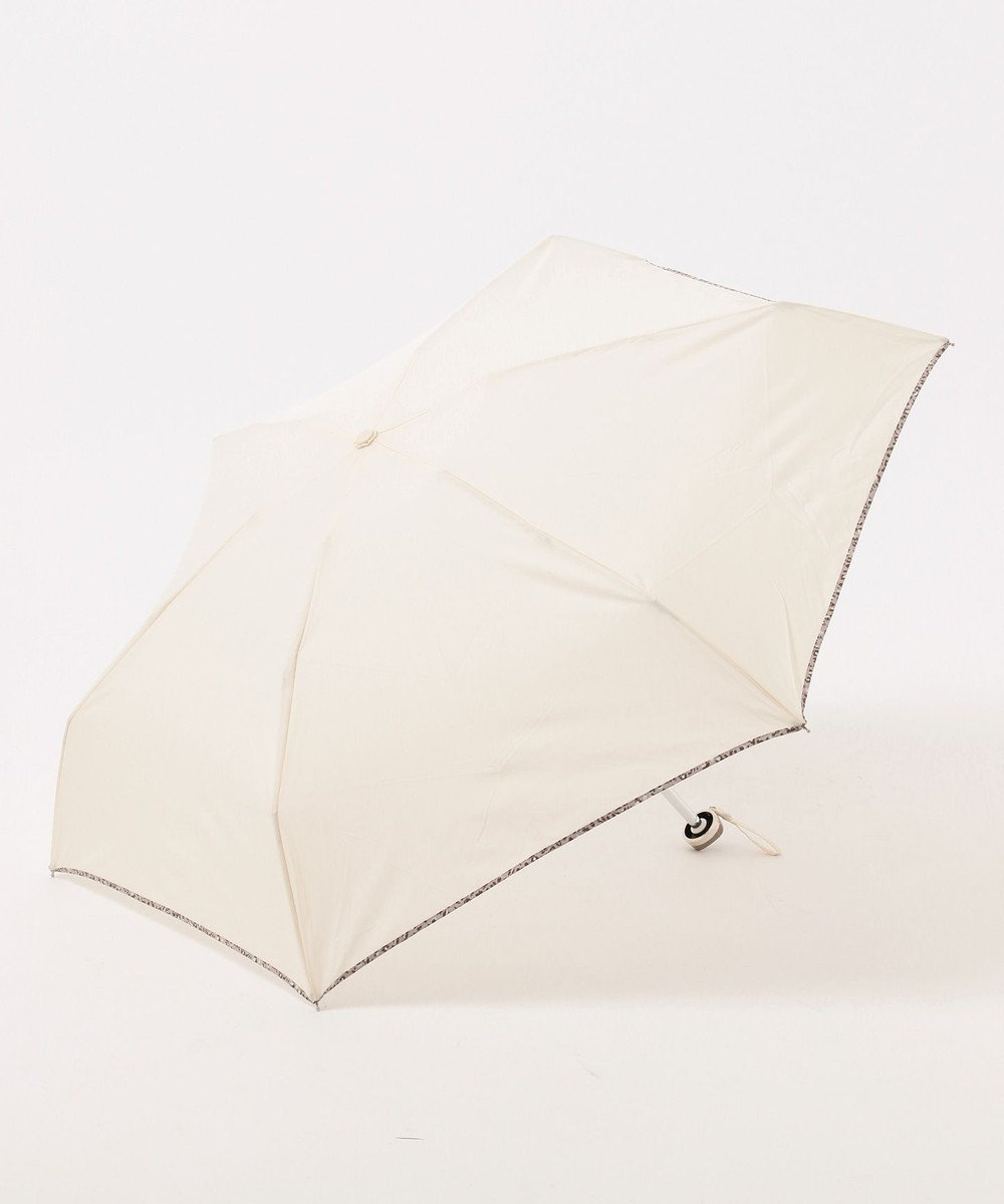any SiS 【晴雨兼用】レオパードパイピング 折りたたみ傘 ベージュ系