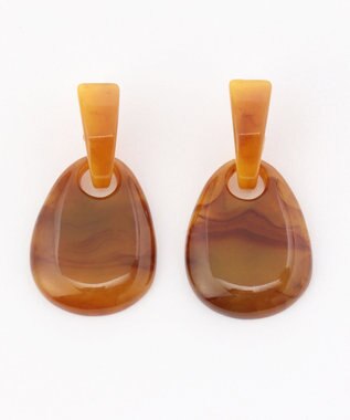 ANY べっ甲風 ピアス ブラウン系