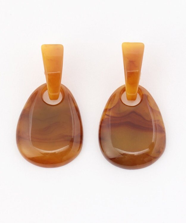 ANY べっ甲風 ピアス ブラウン系