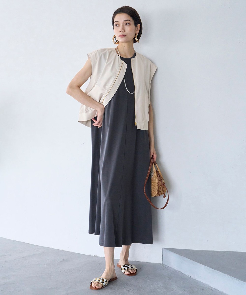 【オンワード】 UNFILO>ワンピース 【STORY×UNFILOコラボ】MA-1ジレ付き ワンピース エクリュ×グレージュ M レディース 【オンワード】 UNFILO>ワンピース 【STORY×UNFILOコラボ】MA-1ジレ付き ワンピース エクリュ×グレージュ M レディース