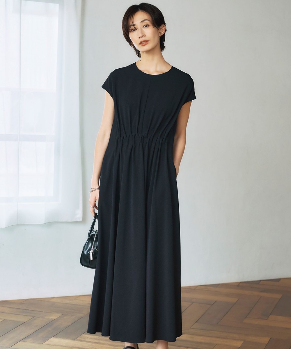 【オンワード】 ICB>ワンピース 【ASUMI・MANAMIコラボ 丈が選べる】タックデザインワンピース ブラック 【NEW】XST レディース 【オンワード】 ICB>ワンピース 【ASUMI・MANAMIコラボ 丈が選べる】タックデザインワンピース ブラック 【NEW】XST レディース