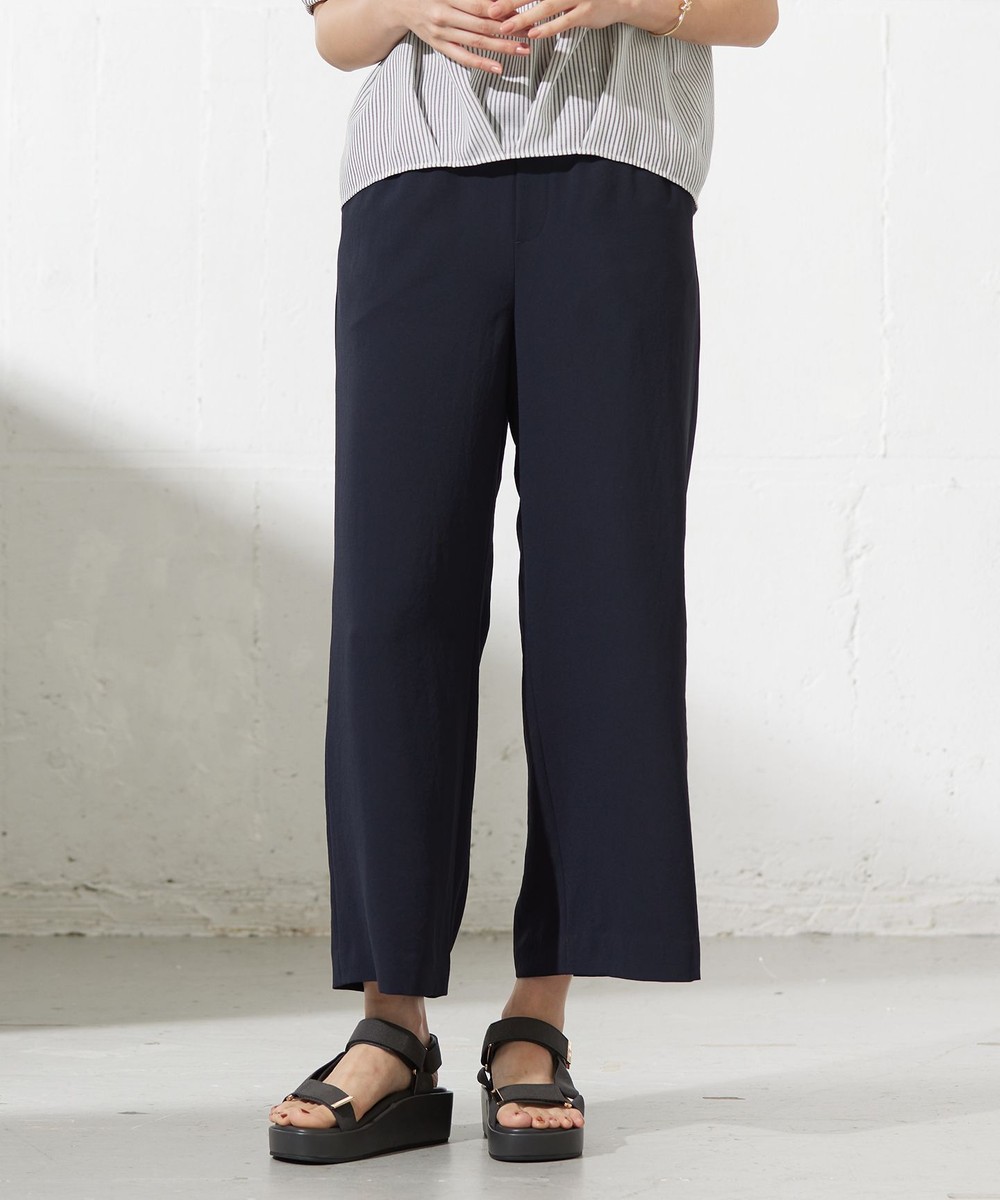 【オンワード】 J.PRESS LADIES>パンツ 【WEB限定カラーあり・洗える】Lightジョーゼット ワイド パンツ ネイビー 7 レディース 【オンワード】 J.PRESS LADIES>パンツ 【WEB限定カラーあり・洗える】Lightジョーゼット ワイド パンツ ネイビー 7 レディース