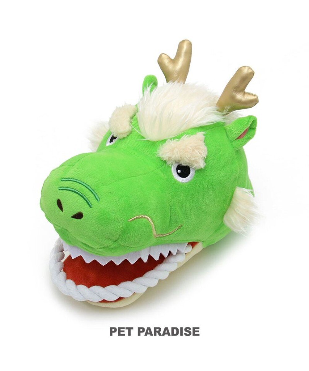 PET PARADISE>ペットグッズ ロープパペット トイ 干支おもちゃ 辰 緑 0の画像