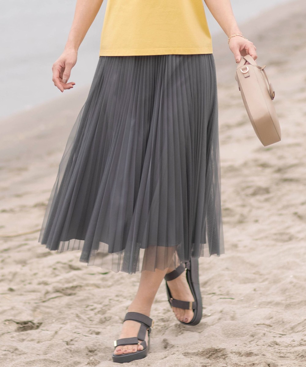 【オンワード】 J.PRESS LADIES>スカート 【WEB限定カラーあり・洗える】ハイゲージチュール プリーツ スカート グレー 7 レディース 【オンワード】 J.PRESS LADIES>スカート 【WEB限定カラーあり・洗える】ハイゲージチュール プリーツ スカート グレー 7 レディース