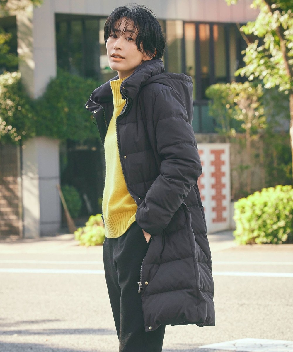 【オンワード】 J.PRESS LADIES>ジャケット/アウター 【制電加工付き】ブラッシュドマルチポリ ロング ダウンコート ネイビー 9 レディース 【送料無料】