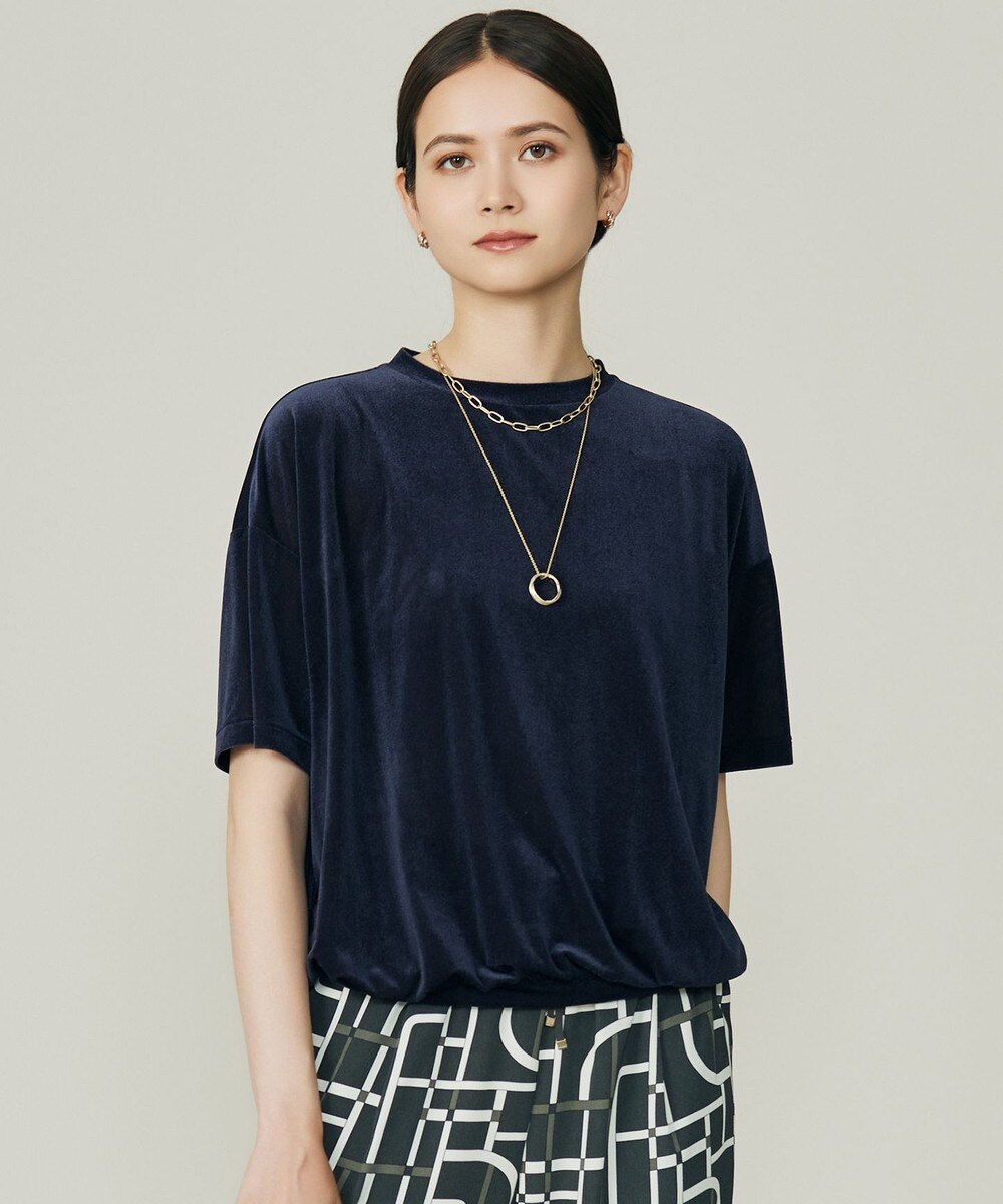 【オンワード】 自由区>トップス 【SHIHOさん着用・洗える】シアーベロア カットソー ネイビー 40 レディース 【オンワード】 自由区>トップス 【SHIHOさん着用・洗える】シアーベロア カットソー ネイビー 40 レディース