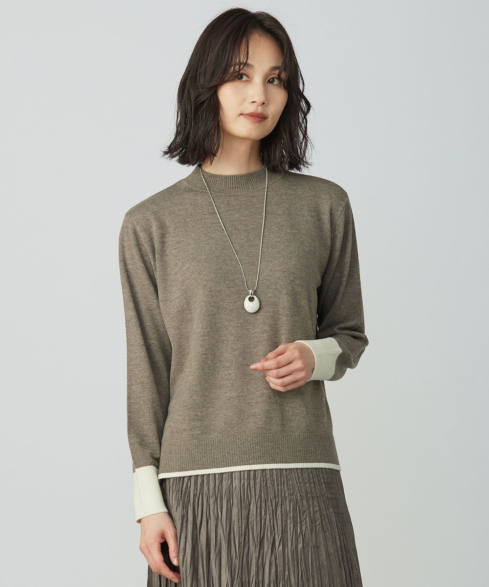 【オンワード】 J.PRESS LADIES>トップス SOFT TOUCH WOOL ブロッキング ニット モカ×オフホワイト L レディース 【オンワード】 J.PRESS LADIES>トップス SOFT TOUCH WOOL ブロッキング ニット モカ×オフホワイト L レディース