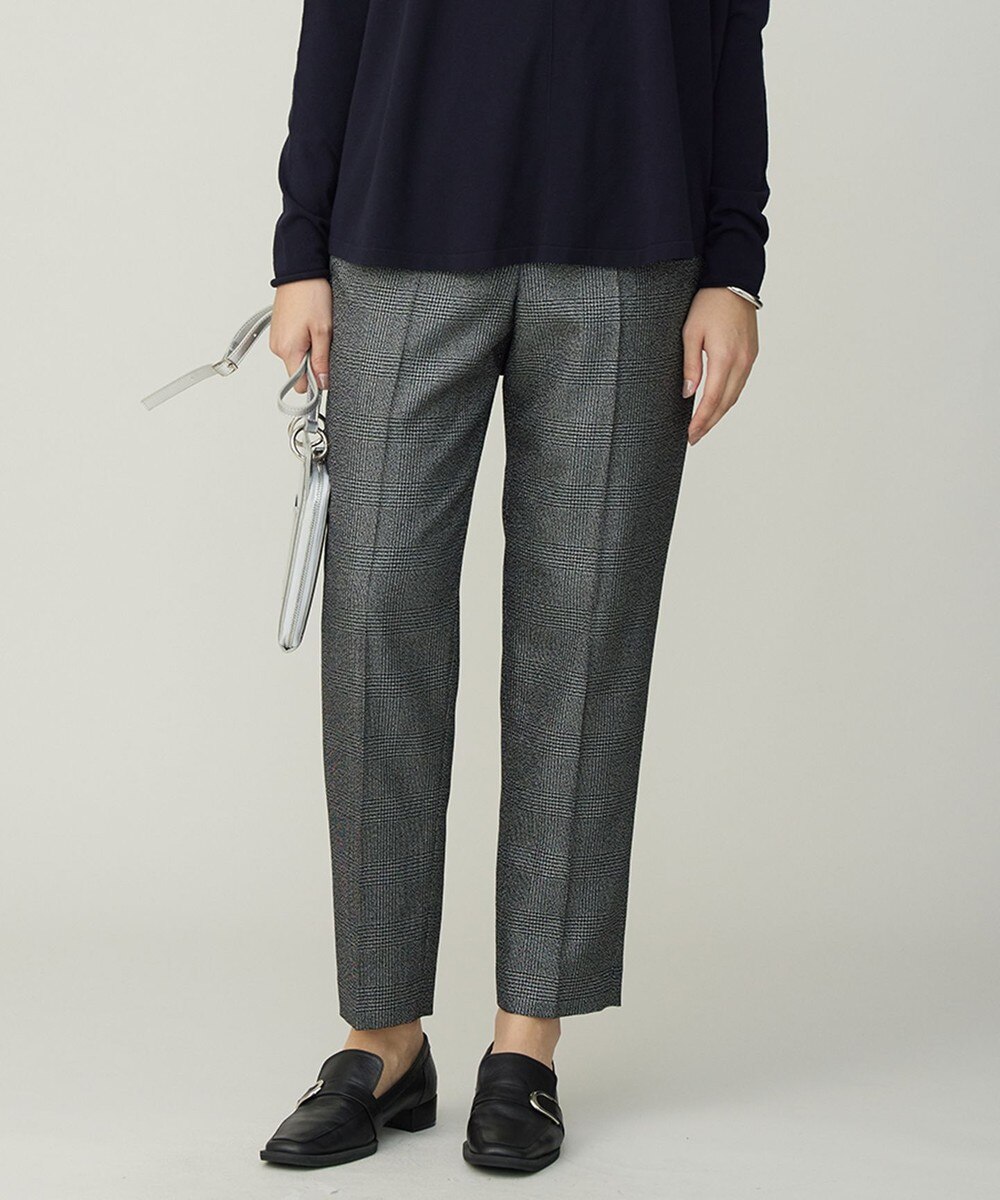 【オンワード】 ICB>パンツ 【先行予約】 ウォッシャブルライトウール スティックパンツ ラメチェック 6 レディース