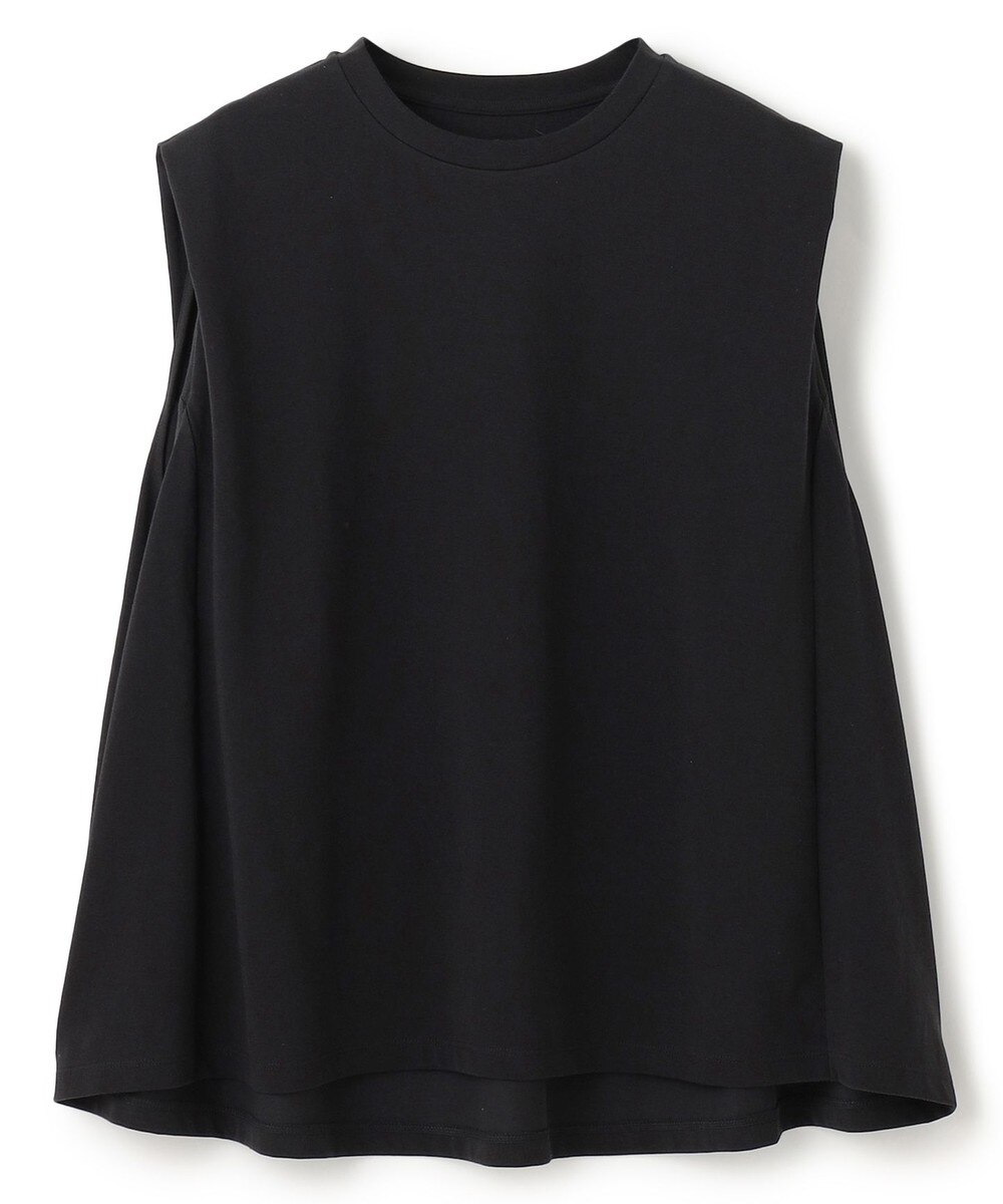 【オンワード】 UNFILO>トップス 【透けにくい/ストレッチ】LAYERED FRONT ノースリーブ ブラック S レディース